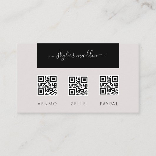 Code QR d'analyse de paiement Carte de visite indé (Devant)