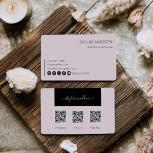 Code QR d'analyse de paiement Carte de visite indé