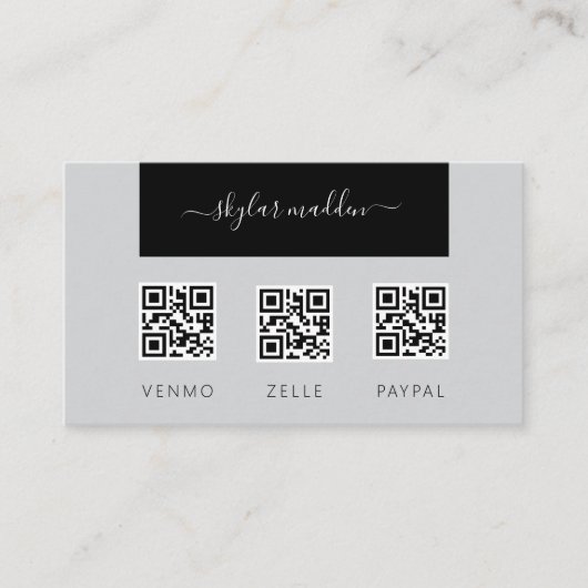 Code QR d'analyse de paiement Carte de visite indé (Devant)