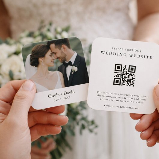 Code QR d'Annonce de Site Web de Mariage Minimalis