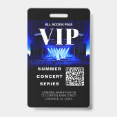 Code QR de badge de concert VIP Backstage (Arrière)