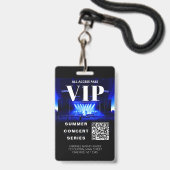 Code QR de badge de concert VIP Backstage (Arrière avec lanière)