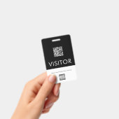 Code QR de badge de visiteur avec logo d'entrepris (Manuel / portable)