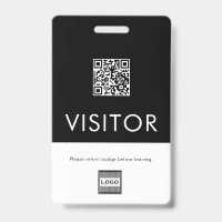 Code QR de badge de visiteur avec logo d'entrepris
