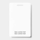 code qr de badge d'employé de photo blanche person (Arrière)