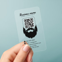 Code QR de barbe de barbier transparent 