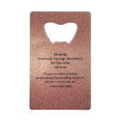 Code QR de barman d'événement Paillettes Rose Gold (Dos)