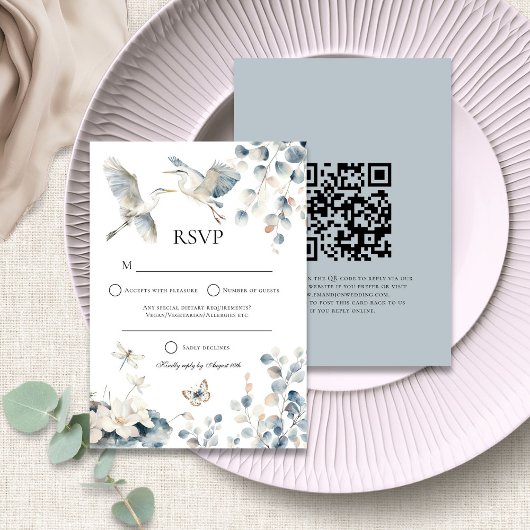 Code QR de Blue Heron ou réponse par Mariage posta
