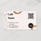 Code QR de carte de visite de café éclaboussé de c (Devant)