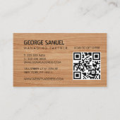 Code QR de carte de visite de construction moulée (Dos)