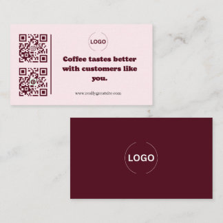 Code QR de carte de visite de salon de thé Rose Pâ