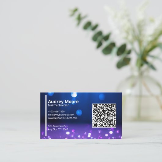 Code QR de carte de visite de studio de manucure (Debout devant)