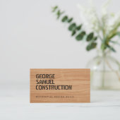 Code QR de carte de visite en bois de construction (Debout devant)