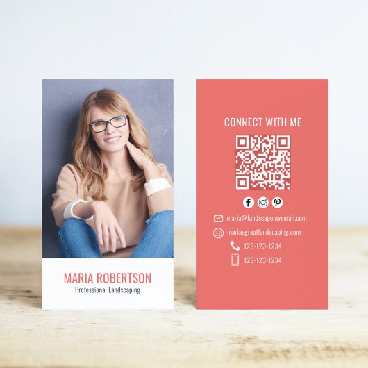 Code QR de carte de visite photo simple moderne po