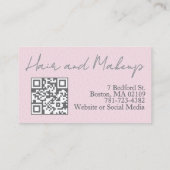 Code QR de carte de visite pour entreprise de beau (Dos)