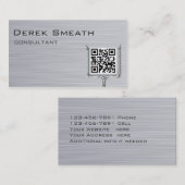Code QR de carte en métal brossé (Devant / Derrière)