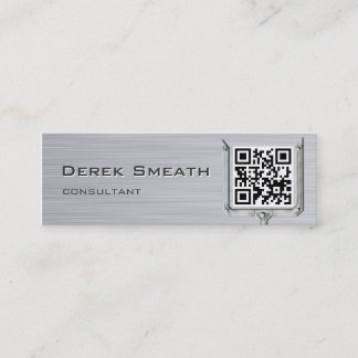 Code QR de carte en métal brossé