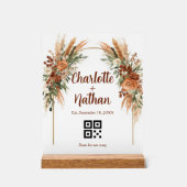 Code QR de chanson de mariage personnalisée bohème (Recto)