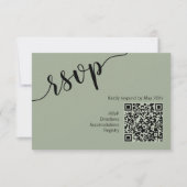 Code QR de couleur vert sauge avec réponse RSVP à  (Devant)