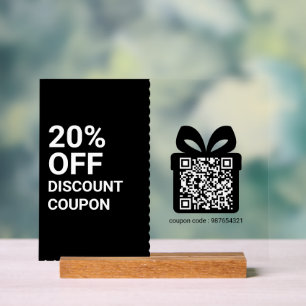 Code QR de coupon de réduction de magasin noir Mar