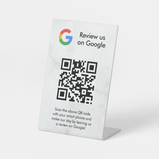 Code QR de critiques Google sur un panneau de tabl (Recto)