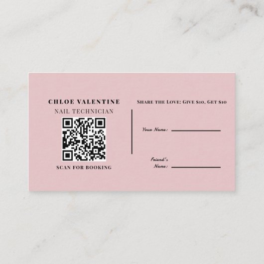 Code QR de fidélité de référencement de salon chic (Dos)