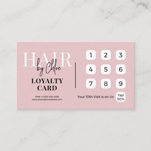 Code QR de fidélité de référencement de salon chic (Devant)