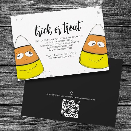 Code QR de la carte de bonbons Halloween Trick Or 