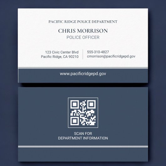 Code QR de la carte de visite de l'agent de police