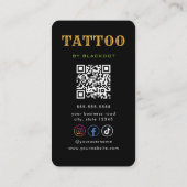 Code QR de la carte de visite de l'artiste tatoueu (Dos)