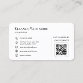 Code QR de la carte de visite de l'éditeur de livr (Dos)