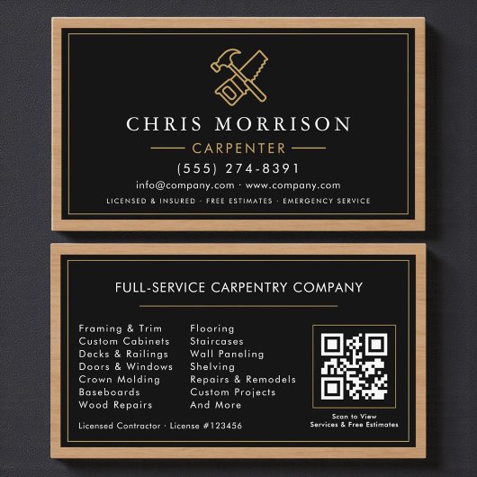 Code QR de la carte de visite professionnelle pour