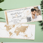 Code QR de la carte Gold Boarding de mariage de de
