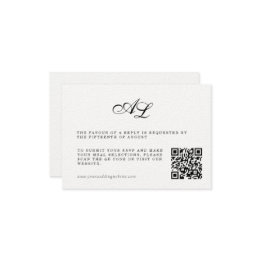 Code QR de la carte RSVP de mariage formel classiq