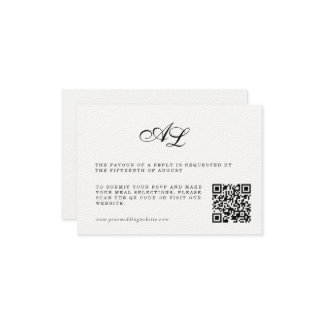 Code QR de la carte RSVP de mariage formel classiq