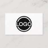 Code QR de logo Carte de visite Noir & Blanc (Devant)
