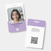 Code QR de logo de badge employé avec photo person (Avant & arrière)