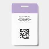 Code QR de logo de badge employé avec photo person (Arrière)