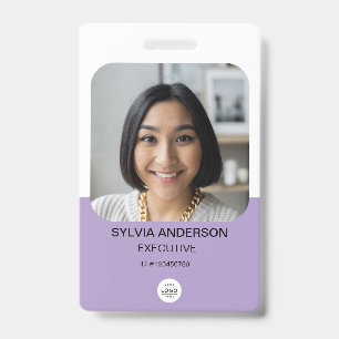 Code QR de logo de badge employé avec photo person