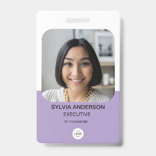 Code QR de logo de badge employé avec photo person (Avant)