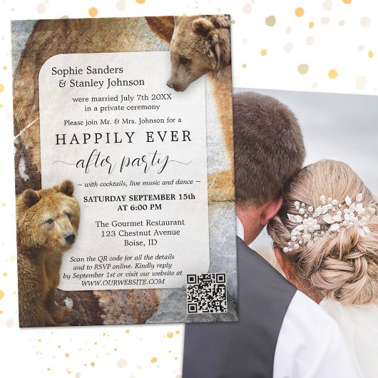 Code QR de l'ours boho Photo après invitation de m
