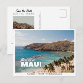 Code QR de mariage à Maui Carte postale Beach Save (Devant / Derrière)