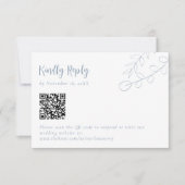 Code QR de mariage bleu poussiéreux Réponse aimabl (Devant)