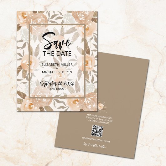 Code QR de mariage "Budget Floral" pour carte "Sav