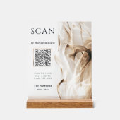 Code QR de mariage en acrylique doré de luxe moder (Recto)