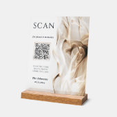 Code QR de mariage en acrylique doré de luxe moder (Angle)