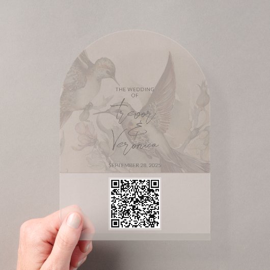 Code QR de mariage Invitation Colibri (In situ (ordinateur de poche))