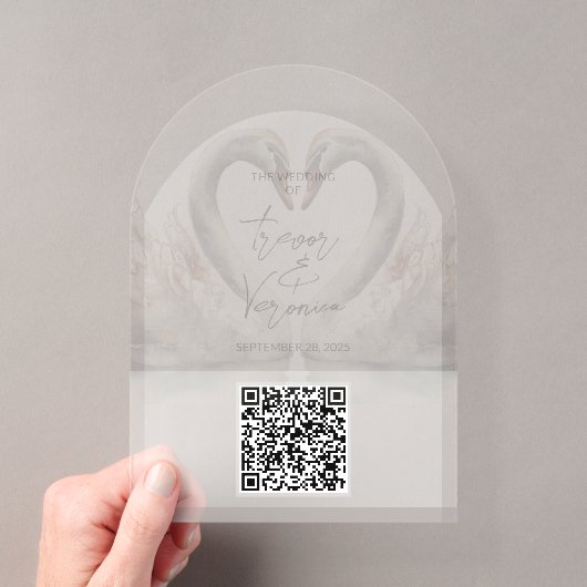 Code QR de mariage Invitation Cygne (In situ (ordinateur de poche))