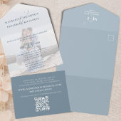 Code QR de Mariage Modèle photo simple bleu