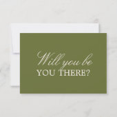 Code QR de mariage RSVP vert olive élégant à l'anc (Dos)